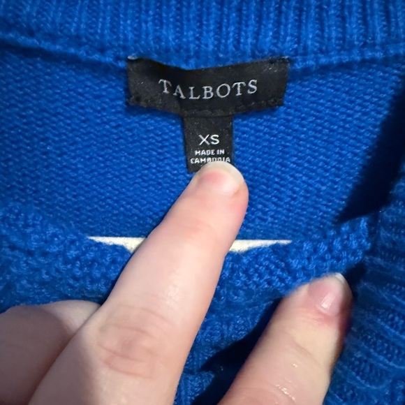 Talbots Vibrant Blue Cowl Neck Sweater - Picture 2 of 5